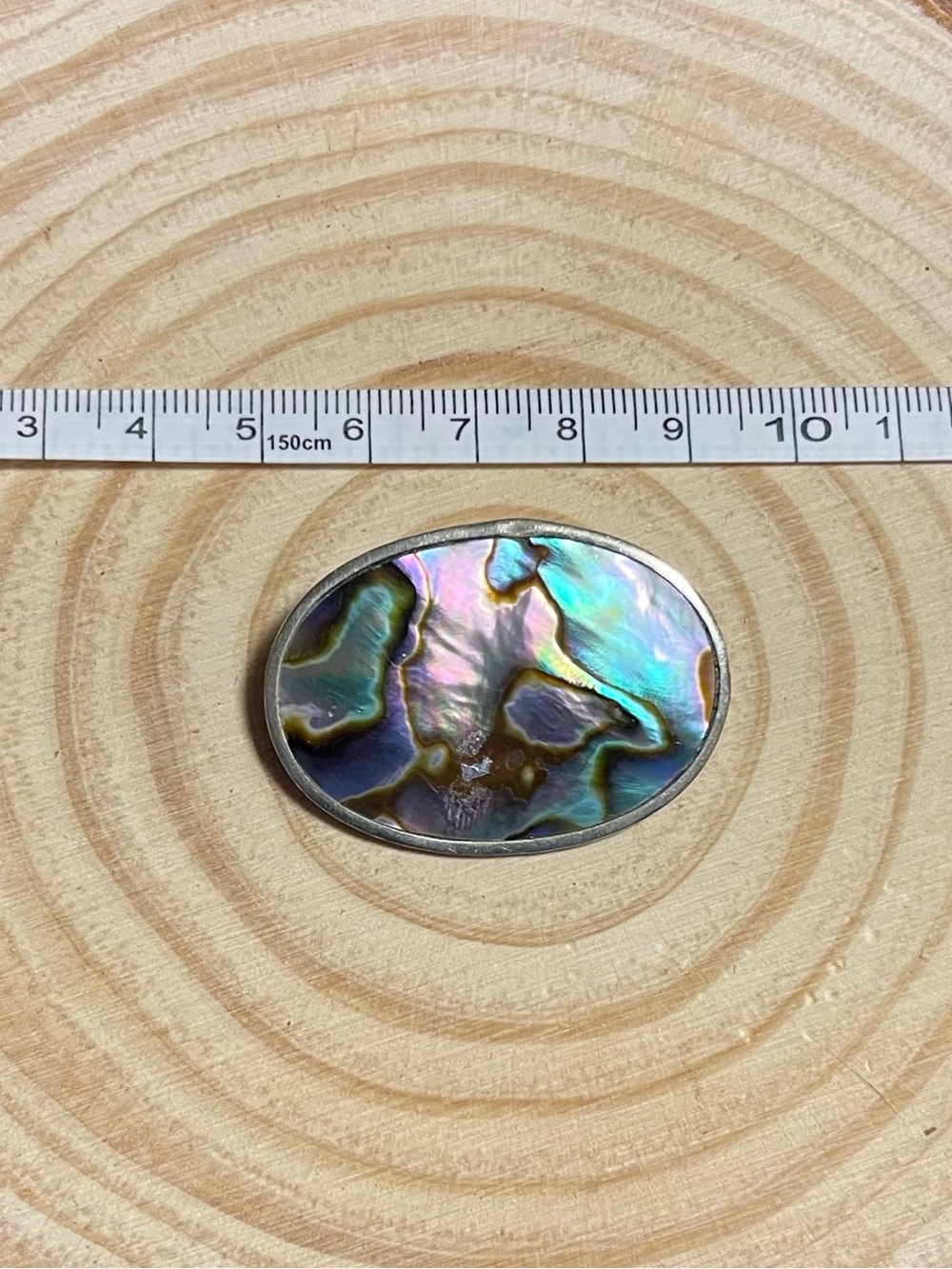 Alpaca Mexico Silver Abalone Shell Brooch Vintage